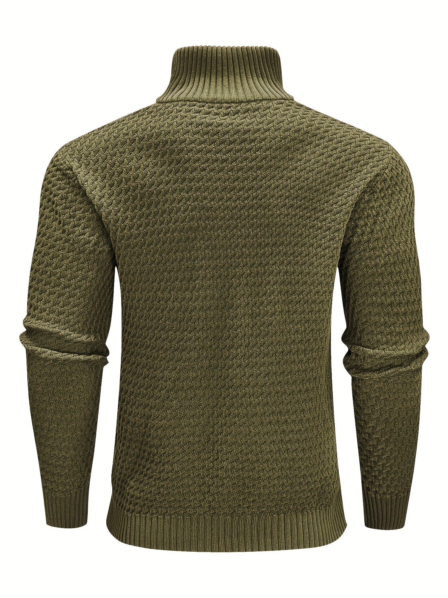 Herren Casual 1/4 Reißverschluss Hoher Hals Warm Einfarbig Strickpullover