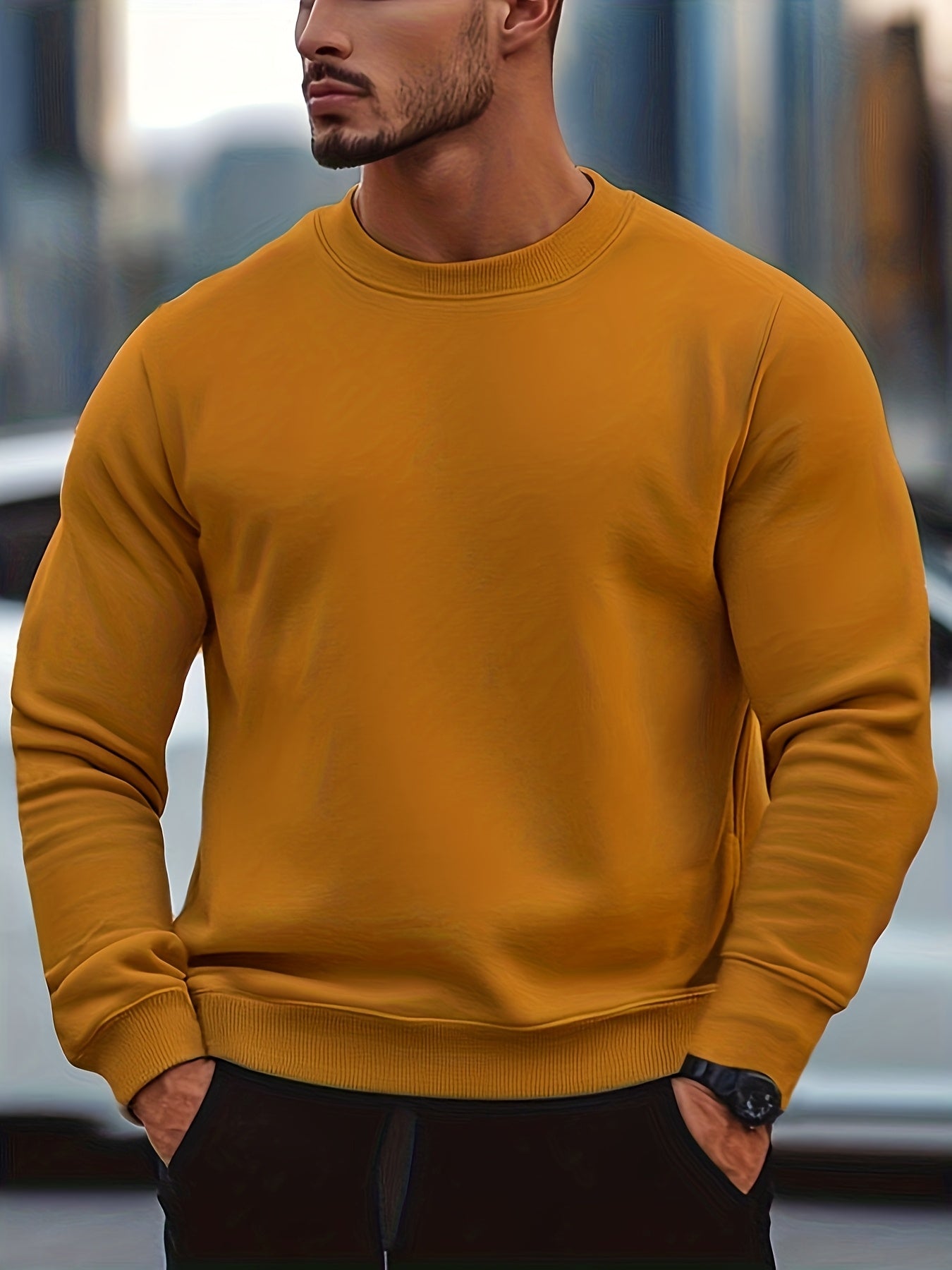 Herren-Sweatshirt mit Rundhalsausschnitt