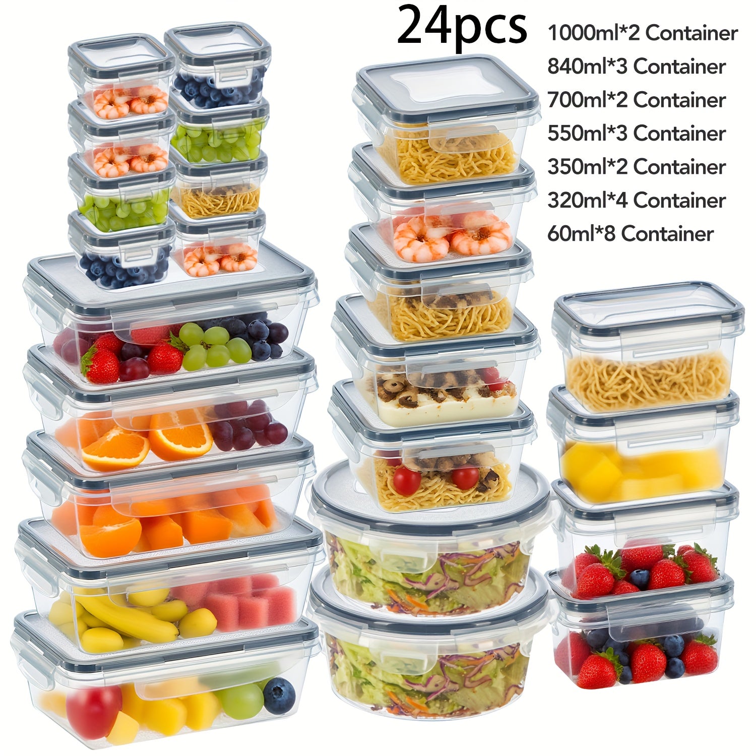 Luftdichte Lebensmittelbehälter mit Deckeln