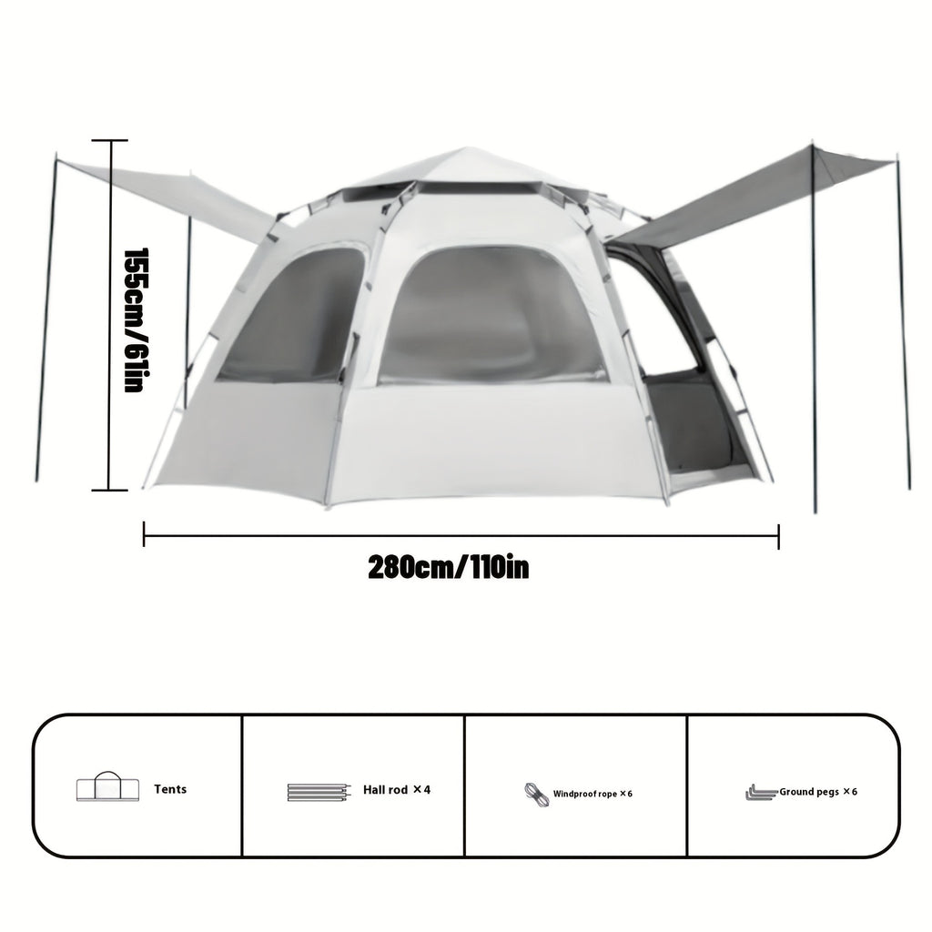 4-6-Personen Pop-Up-Camping-Zelt - Leichtgewichtiges, portables Outdoor-Zelt
