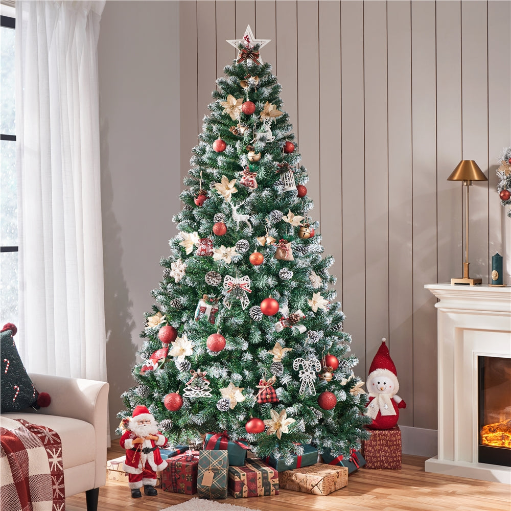 Künstlicher Weihnachtsbaum mit Kiefernzapfen Schneebedeckter Tannenbaum