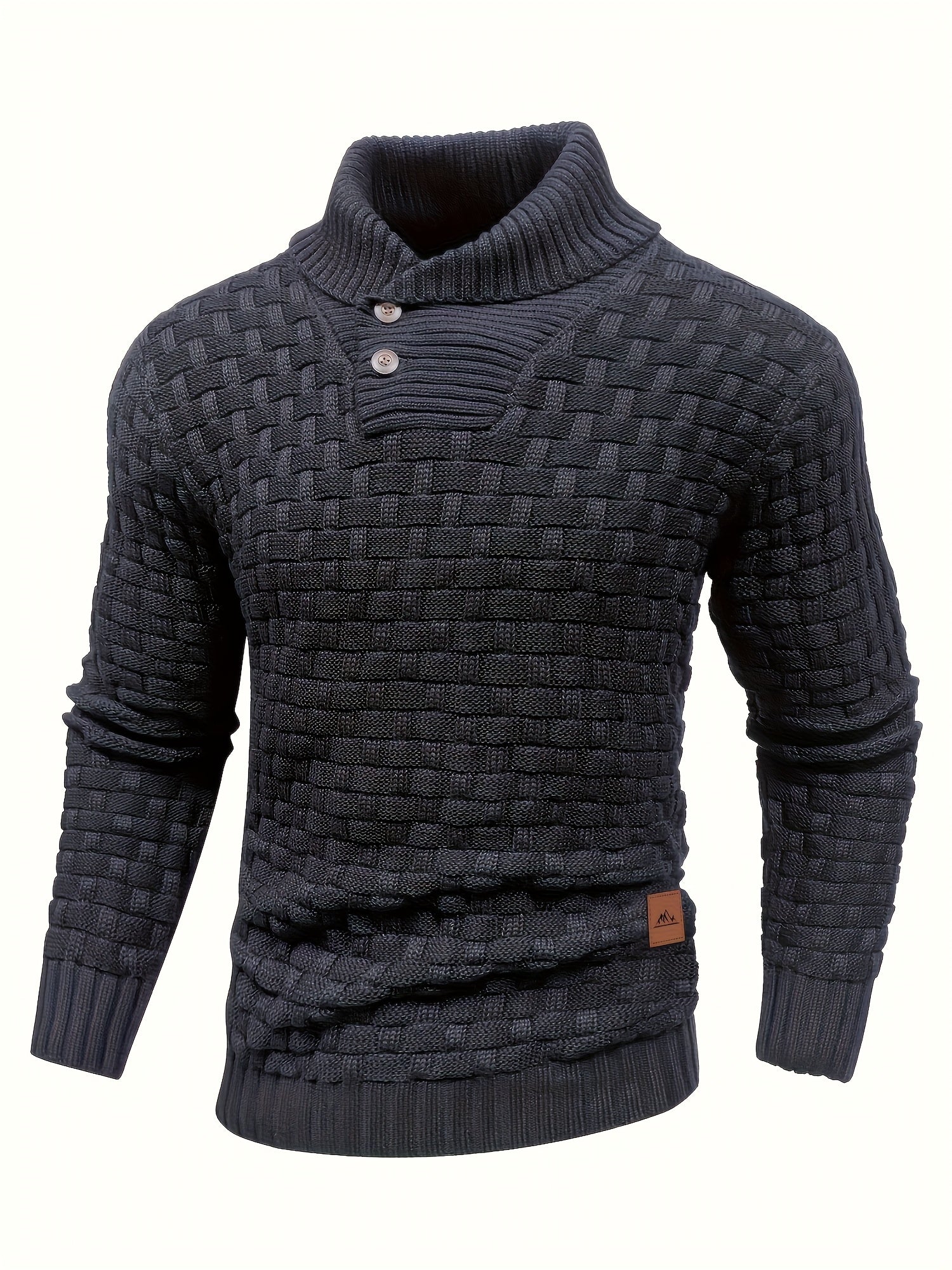 Business-Pullover mit Waffelmuster und Reverskragen