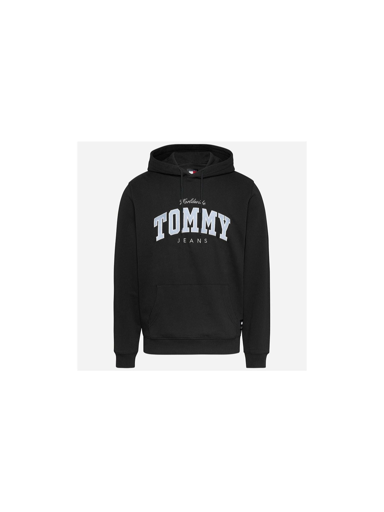 Tommy Jeans Herren Kapuzenpullover Schwarz mit Kangaroo-Tasche DM0DM18401-BDS