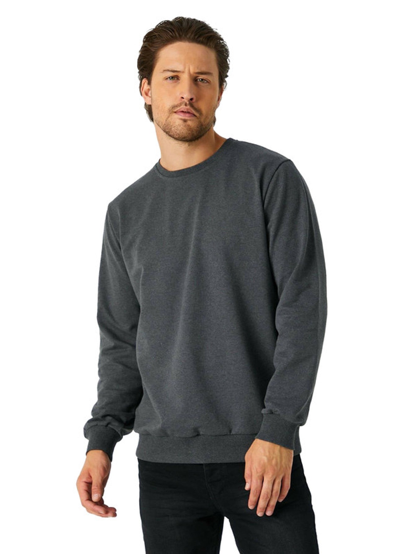 Herren Sweatshirt Klassischer Pullover ohne Kapuze