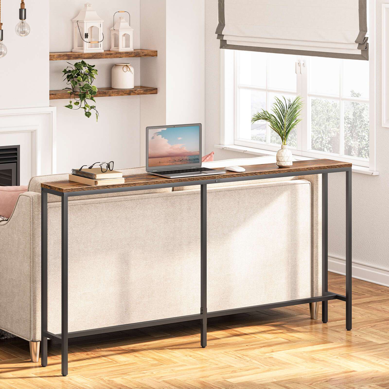 160,02 cm Industrieller Moderner Schmaler Konsolentisch