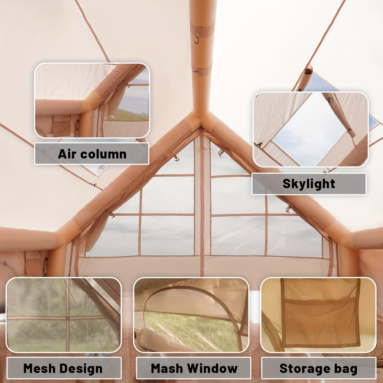 6-Personen XXL Campingzelt aufblasbar