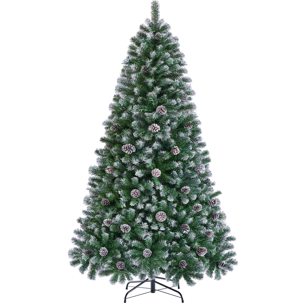 Weihnachtsbaum mit Kiefernzapfen Schneebedeckter Tannenbaum