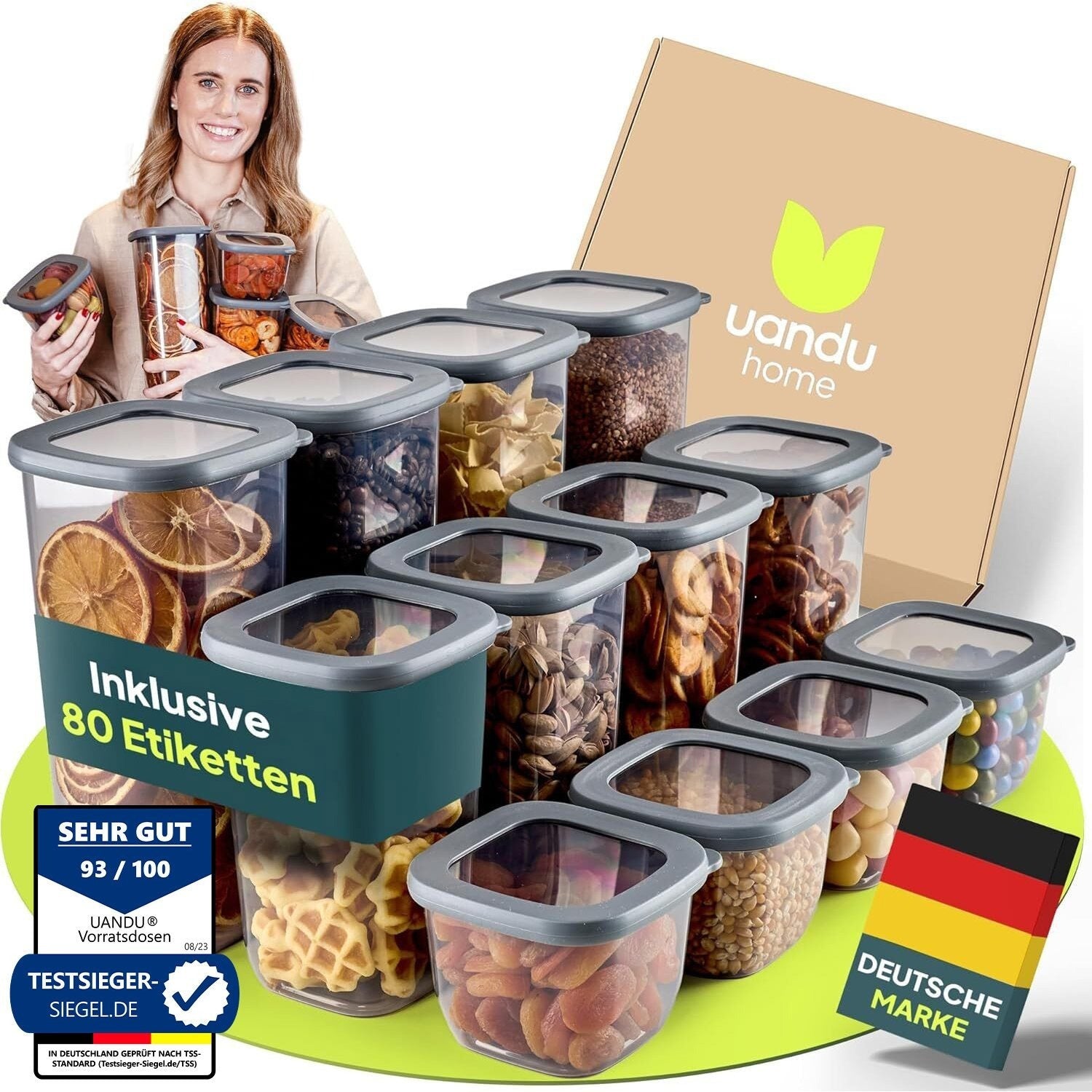 uandu Vorratsdosen mit Deckel luftdicht