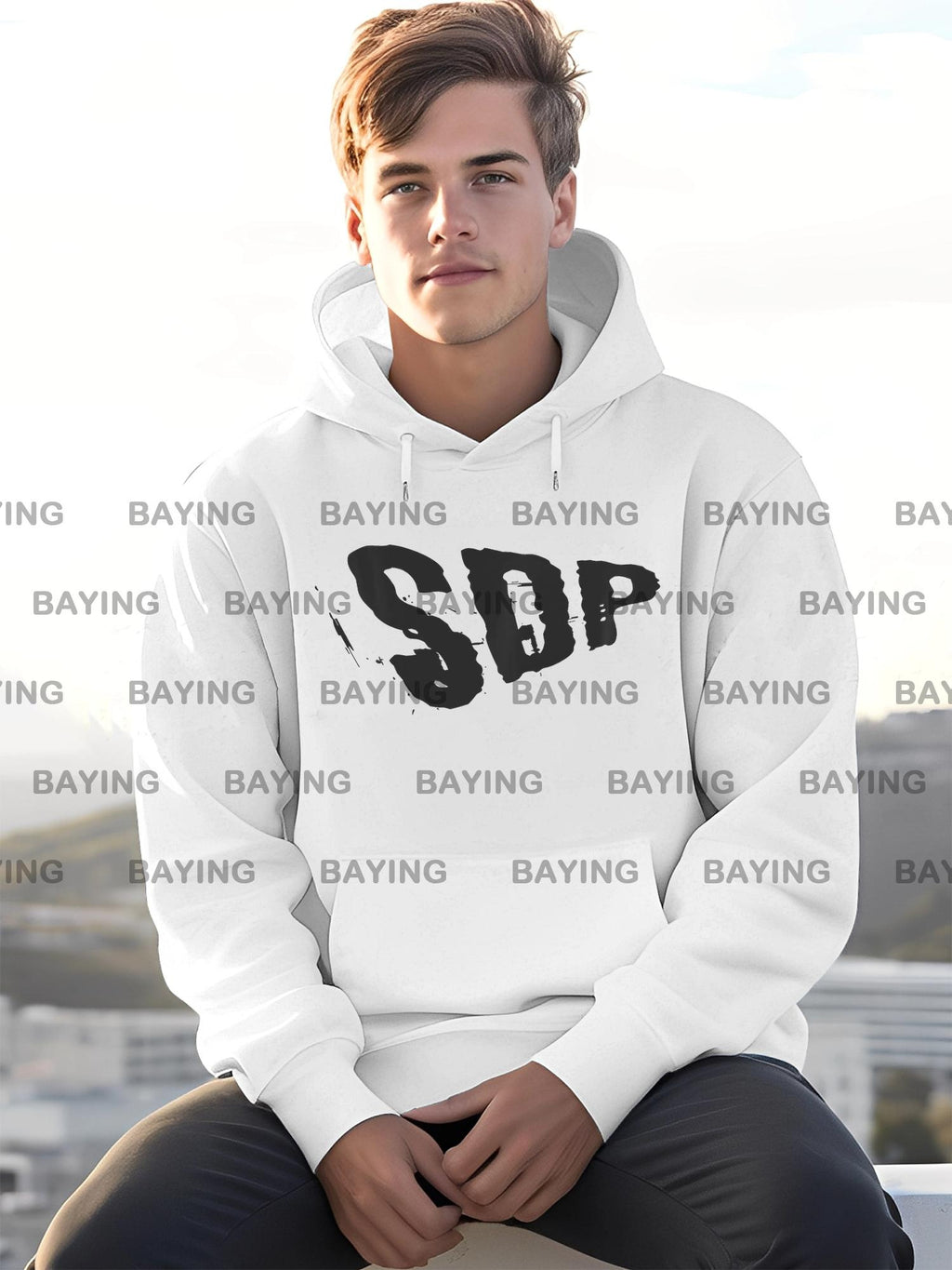 SDP Logo Hoodie T-Shirt für Herren & Damen – Unisex  Sweatshirt mit Kangaroo-Tasche