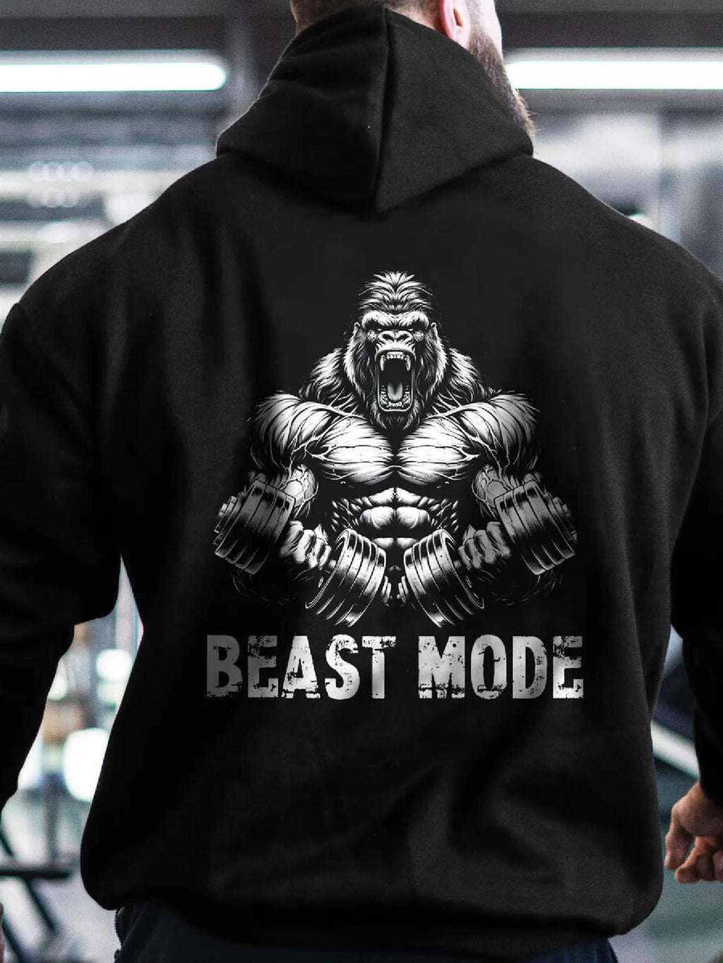 Herren Gorilla Beast Mode Grafik Hoodie