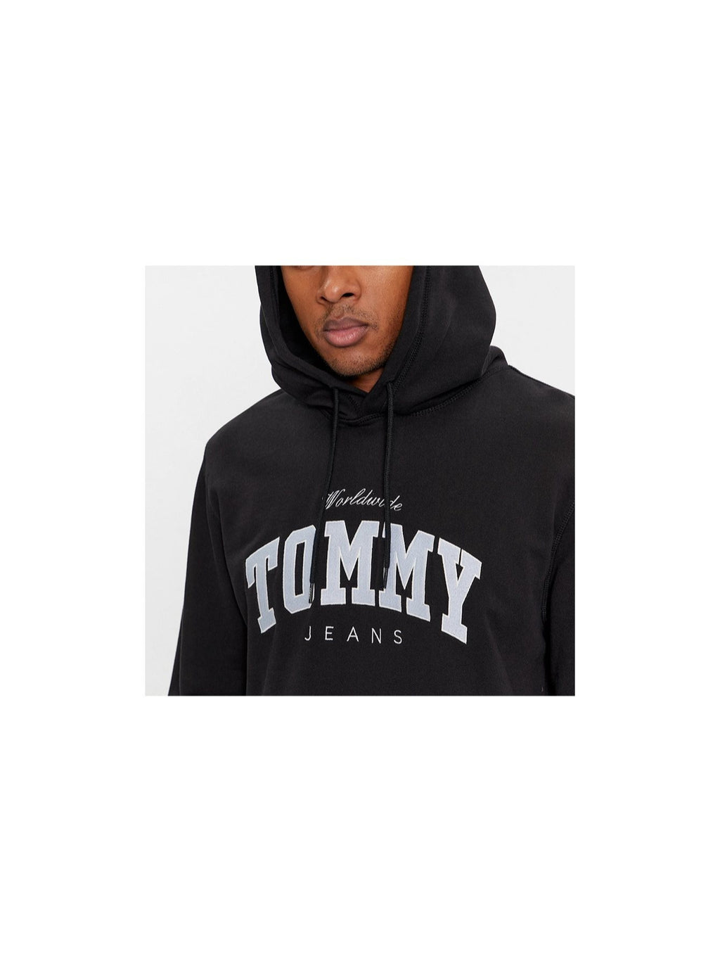 Tommy Jeans Herren Kapuzenpullover Schwarz mit Kangaroo-Tasche DM0DM18401-BDS