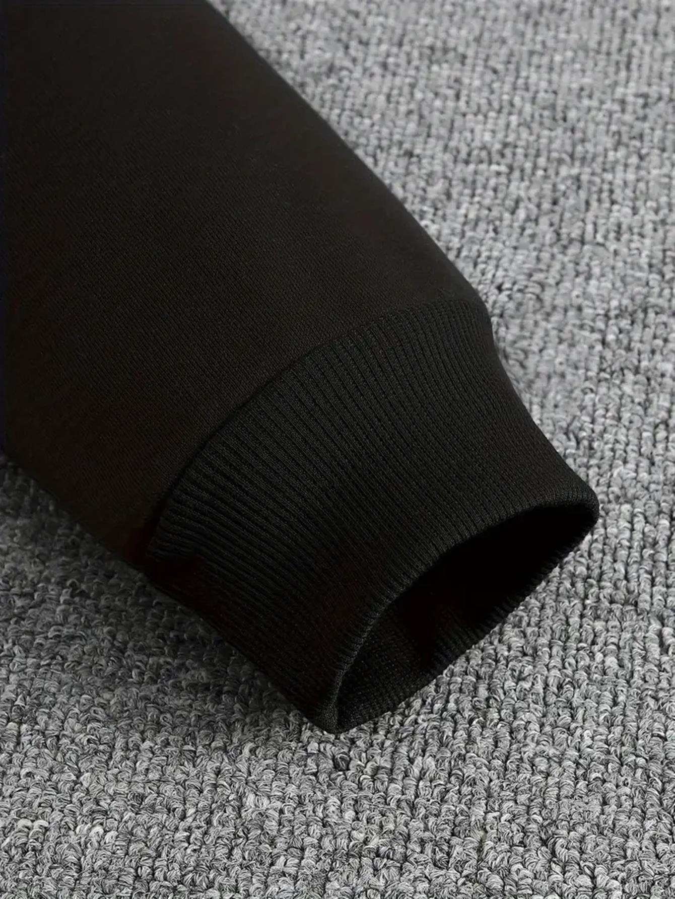 Herren Slim-Fit Hoodie mit geometrischem Druck – Casual Pullover mit Kangaroo-Tasche & Logo-ähnlichem Transferdruck