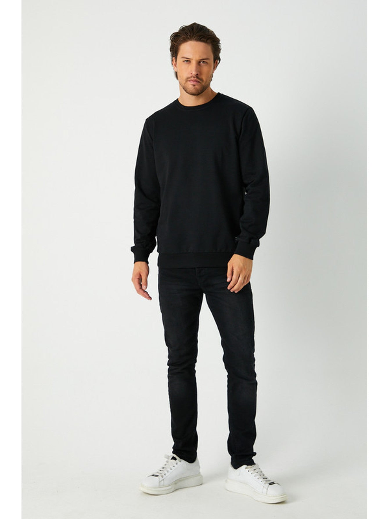 Herren Sweatshirt Klassischer Pullover ohne Kapuze