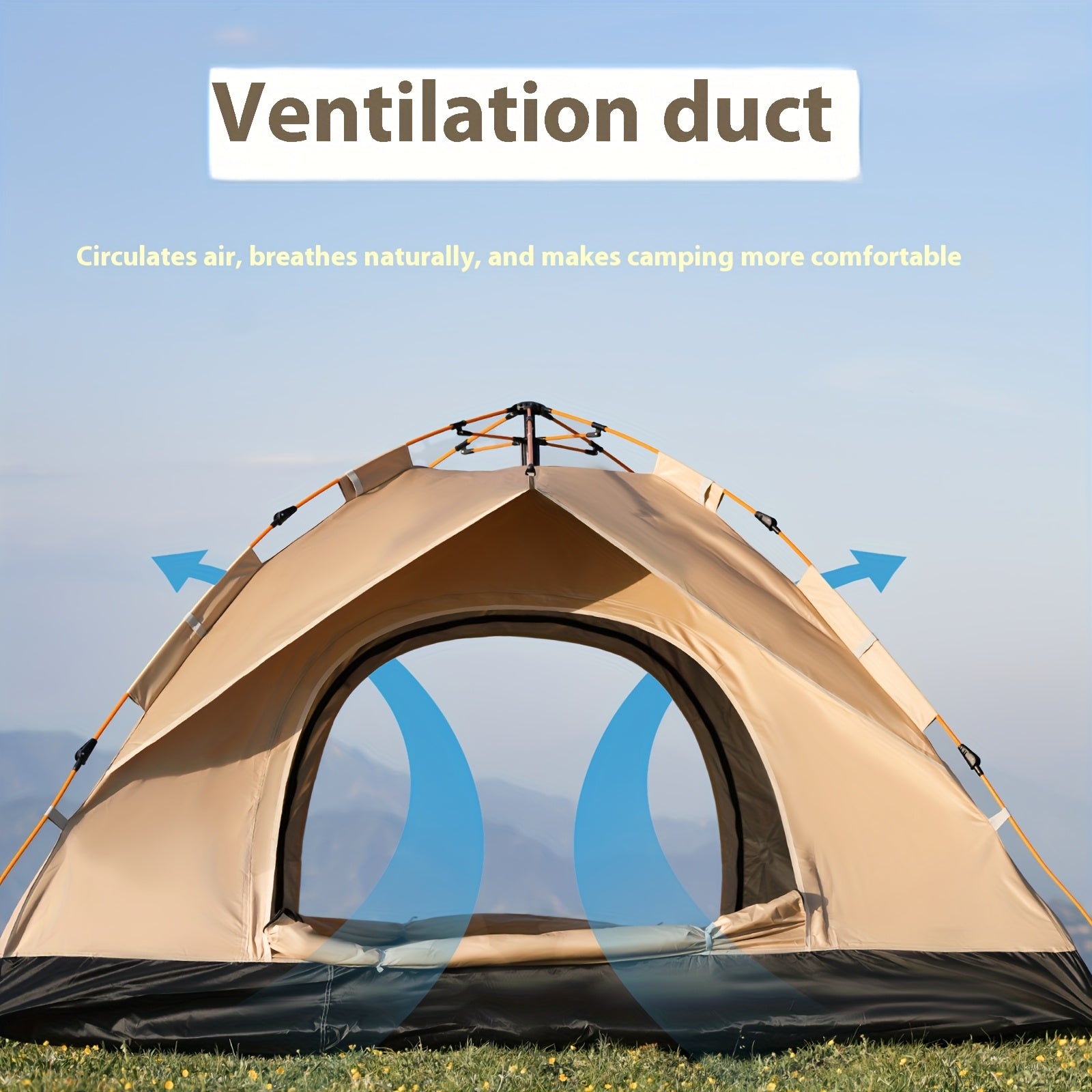 2/4-Personen Outdoor-Campingzelt, Schnell aufbaubarer Zelt, Leicht zu montieren