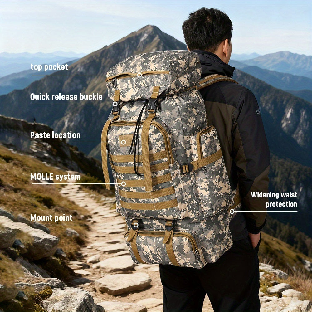 2er Set 80L Taktischer Wanderrucksack Camping Bergsteiger Tasche