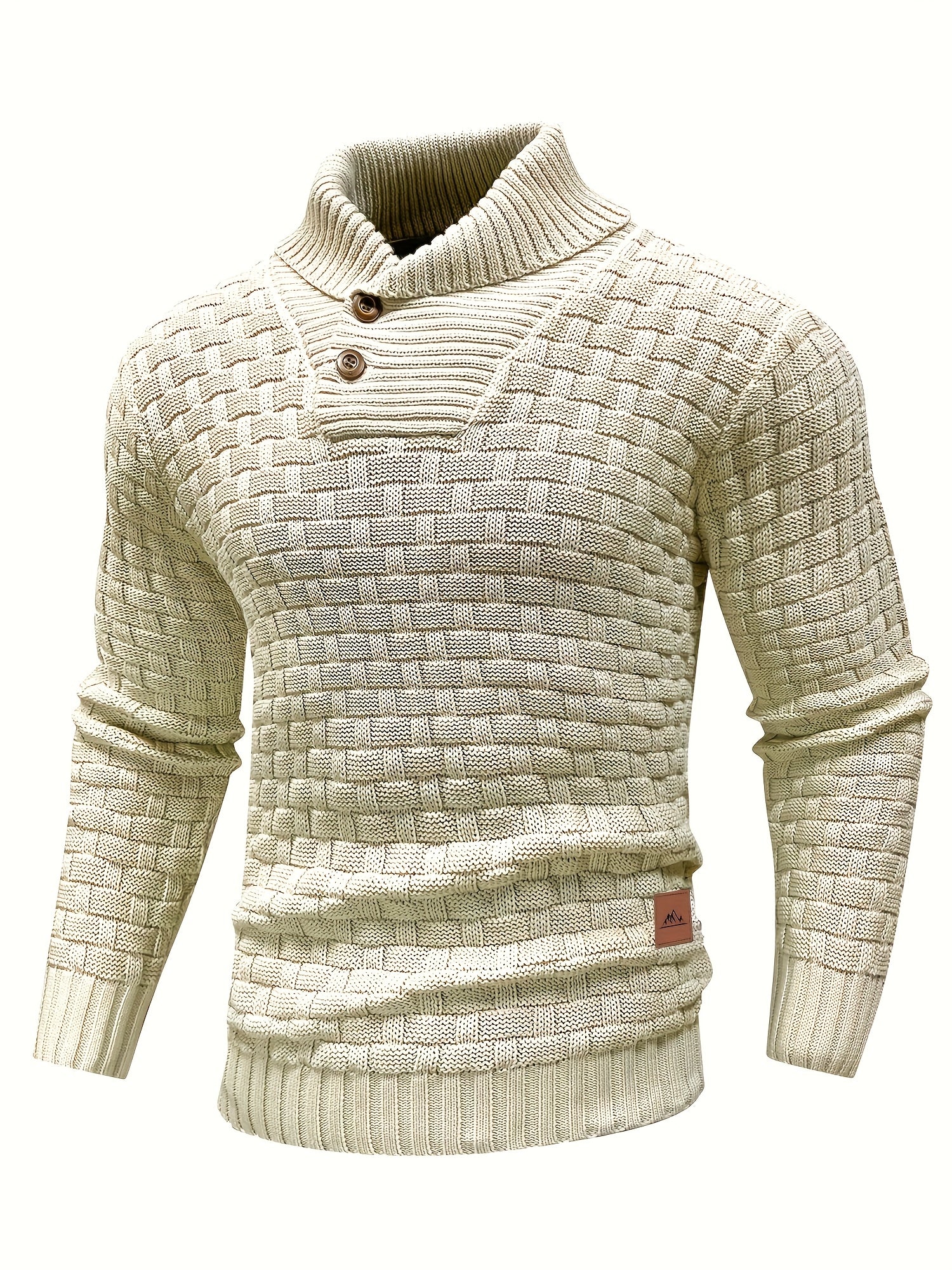 Business-Pullover mit Waffelmuster und Reverskragen