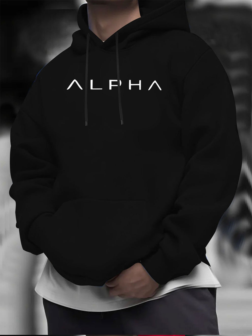 Herren Alpha Grafik Hoodie – Schwerer 400 g/m² langlebiger Stoff