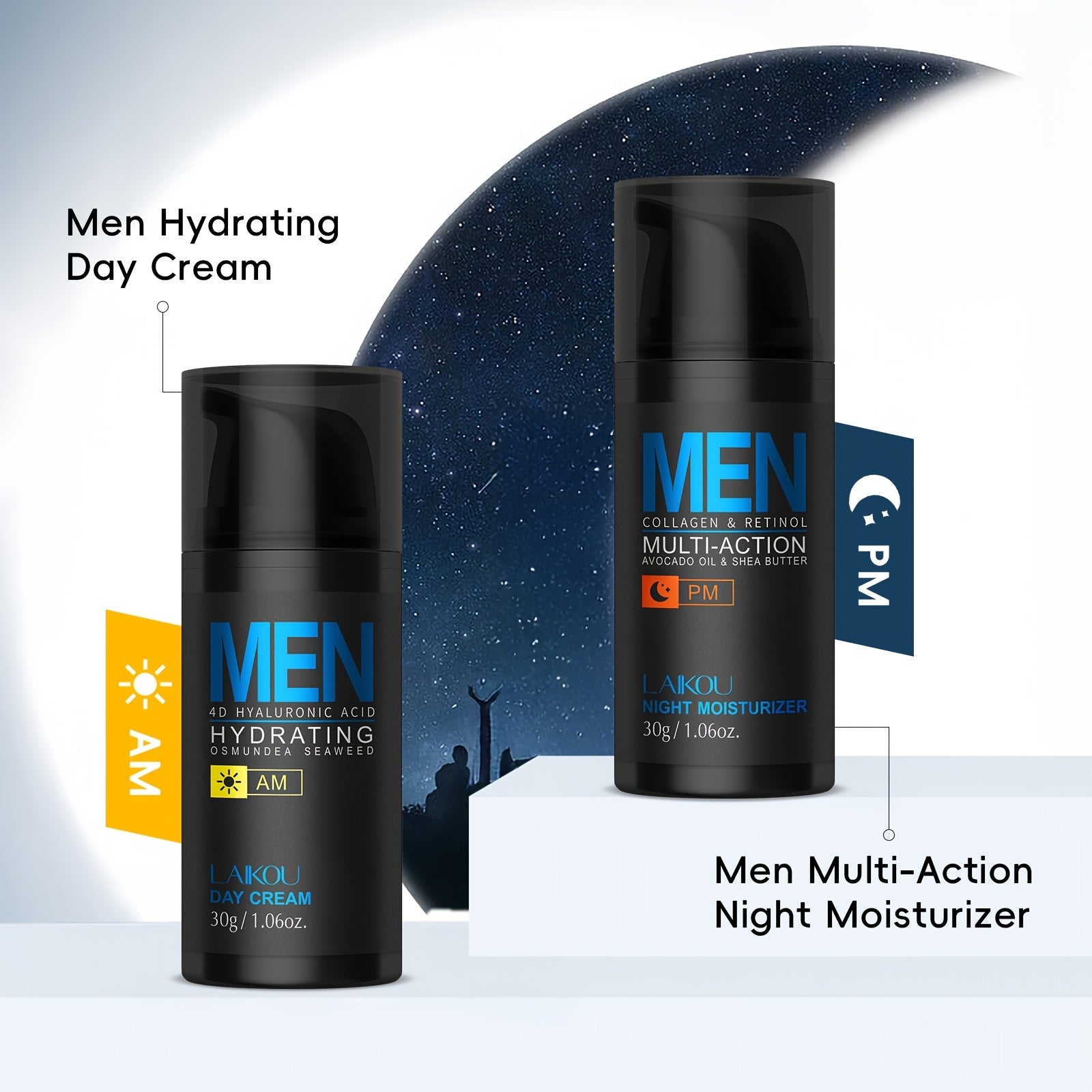 6-teiliges LAIKOU Herren Hautpflege-Geschenkset - Vollgröße