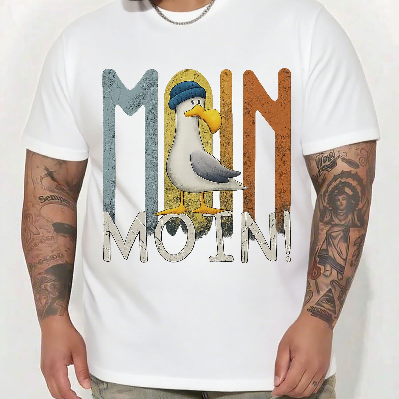 Herren T-Shirt in großen Größen, Schwarzes Kurzarm-T-Shirt mit Rundhalsausschnitt